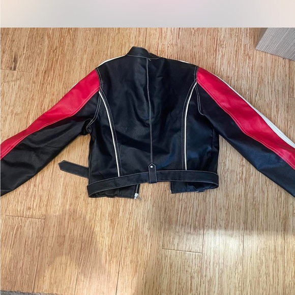 Urban Outfitters Red and Black Leather Jacket - Picture 2 of 2